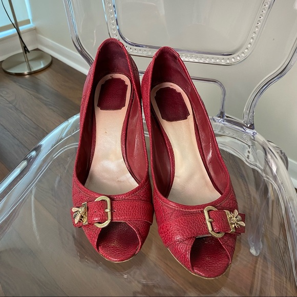 Dior raspberry coloured peel toes - Picture 2 of 5